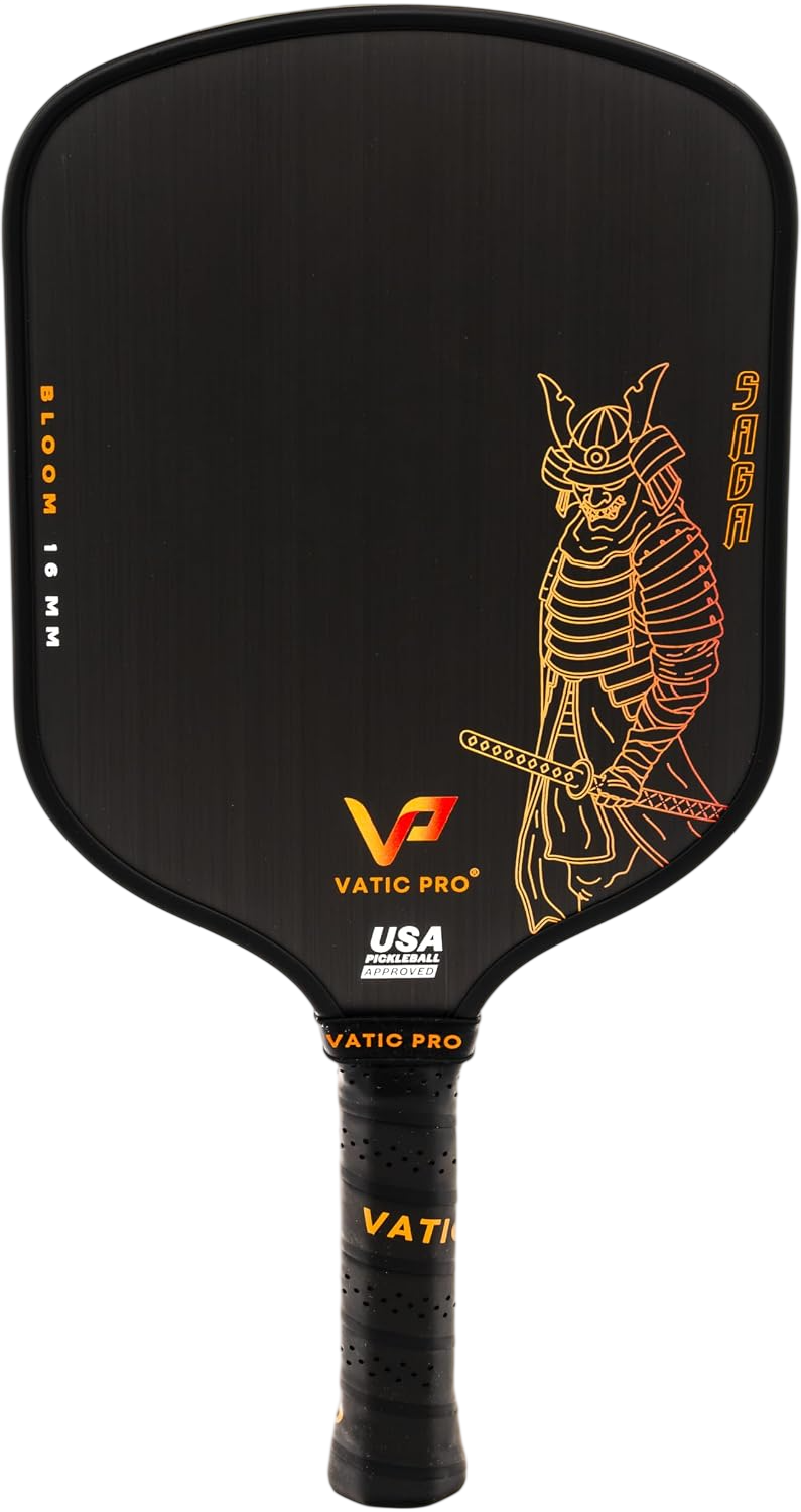 Vatic Pro Pickleball Paddle Pro Saga 16mm - Raw Carbon Fiber - Includes Paddle Cover